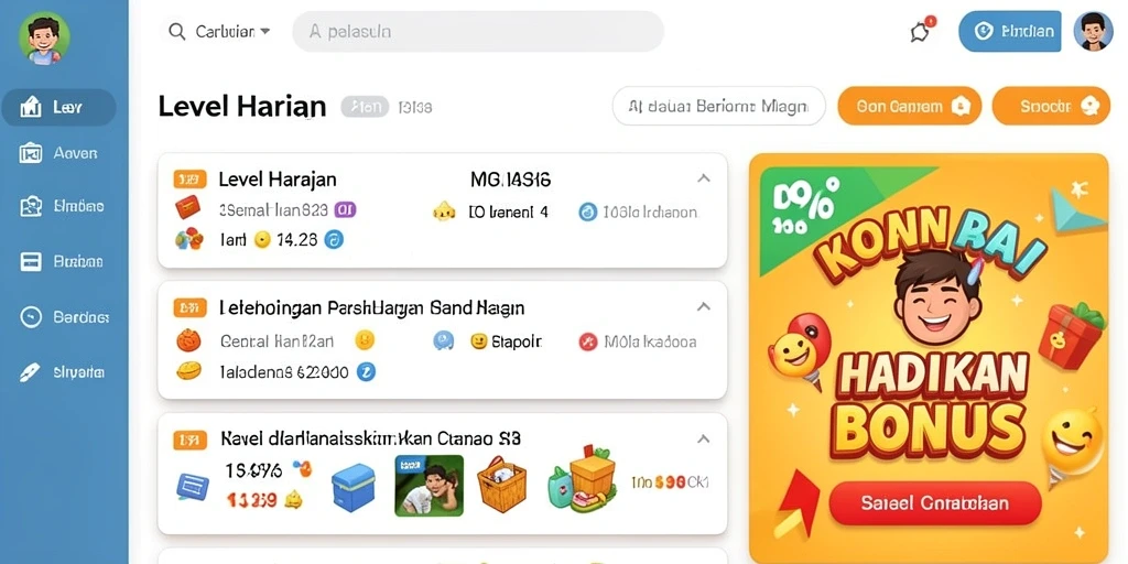 Tampilan menu permainan yang intuitif dan menarik.